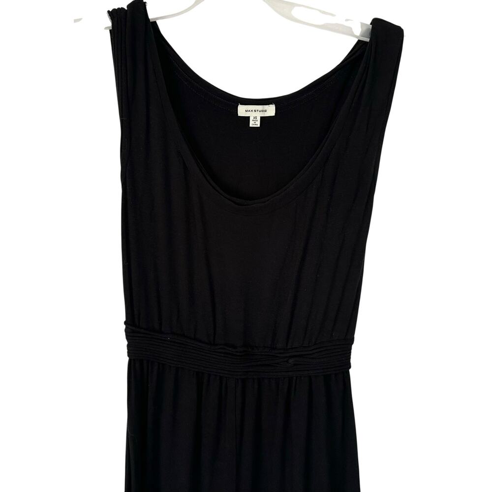 2/$15 Max Studio Wide Leg Jumpsuit Black Sleeveless One Piece Size XS - Picture 5 of 9